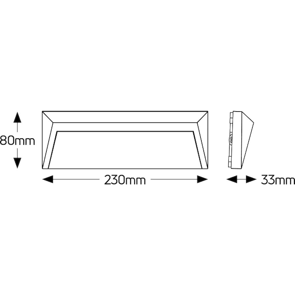 LOWP23080WDG_1 Geyer Απλίκα LED 1.6W 3000K 140lm 230x80 IP54 - Image 1