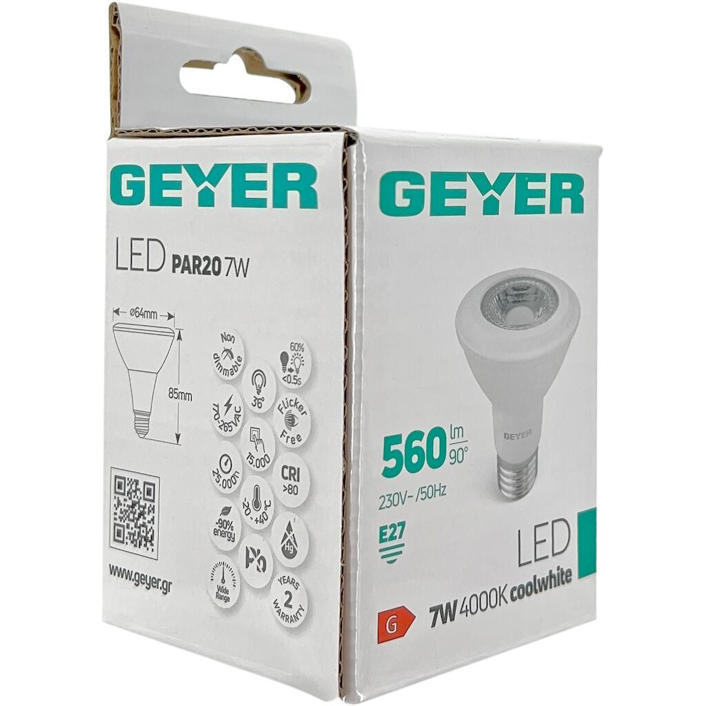 LP20CE277_3 Geyer Λάμπα LED PAR20 7W E27 4000K 560lm - Image 1