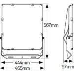 Geyer LED Προβολέας Himor 300W 3000K 37500lm IP66