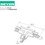Geyer Σύνδεσμος Τ για ράγα τριφασική μαύρος