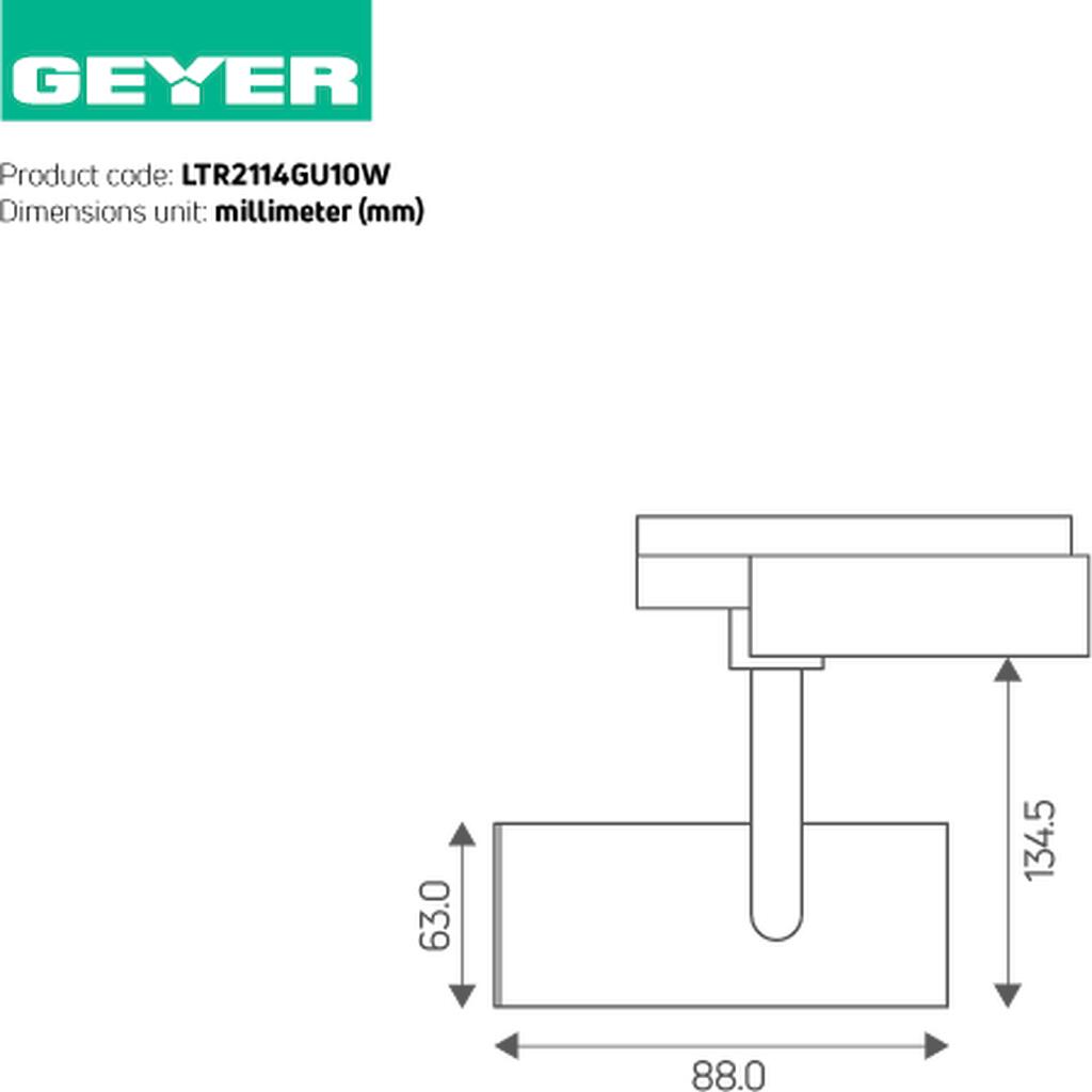 LTR2114GU10W_1 Geyer Spot ράγας για PAR16 GU10 4κ λευκό - Image 1