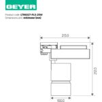 Geyer Φωτιστικό ράγας LED 45W 2700K 3150lm 25° λευκό