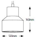 Geyer Φωτιστικό Cement E27 120x140 καλώδιο 2.5m μαύρο - Image 2