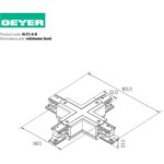 Geyer Σύνδεσμος Χ χωνευτός για ράγα τριφασική μαύρος