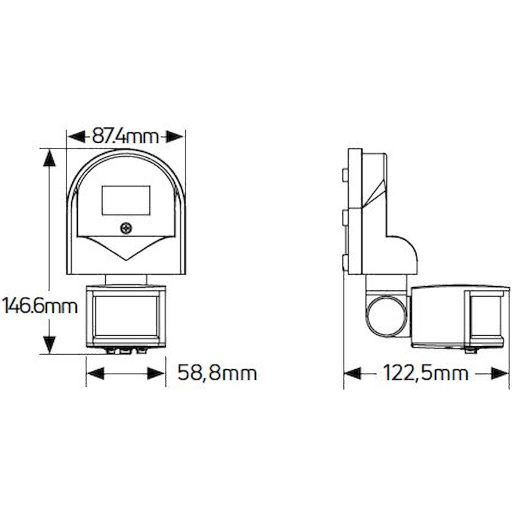 SIM-B_1 Geyer Επίτοιχος ανιχνευτής κίνησης IR 180° 5-12m IP44 - Image 1