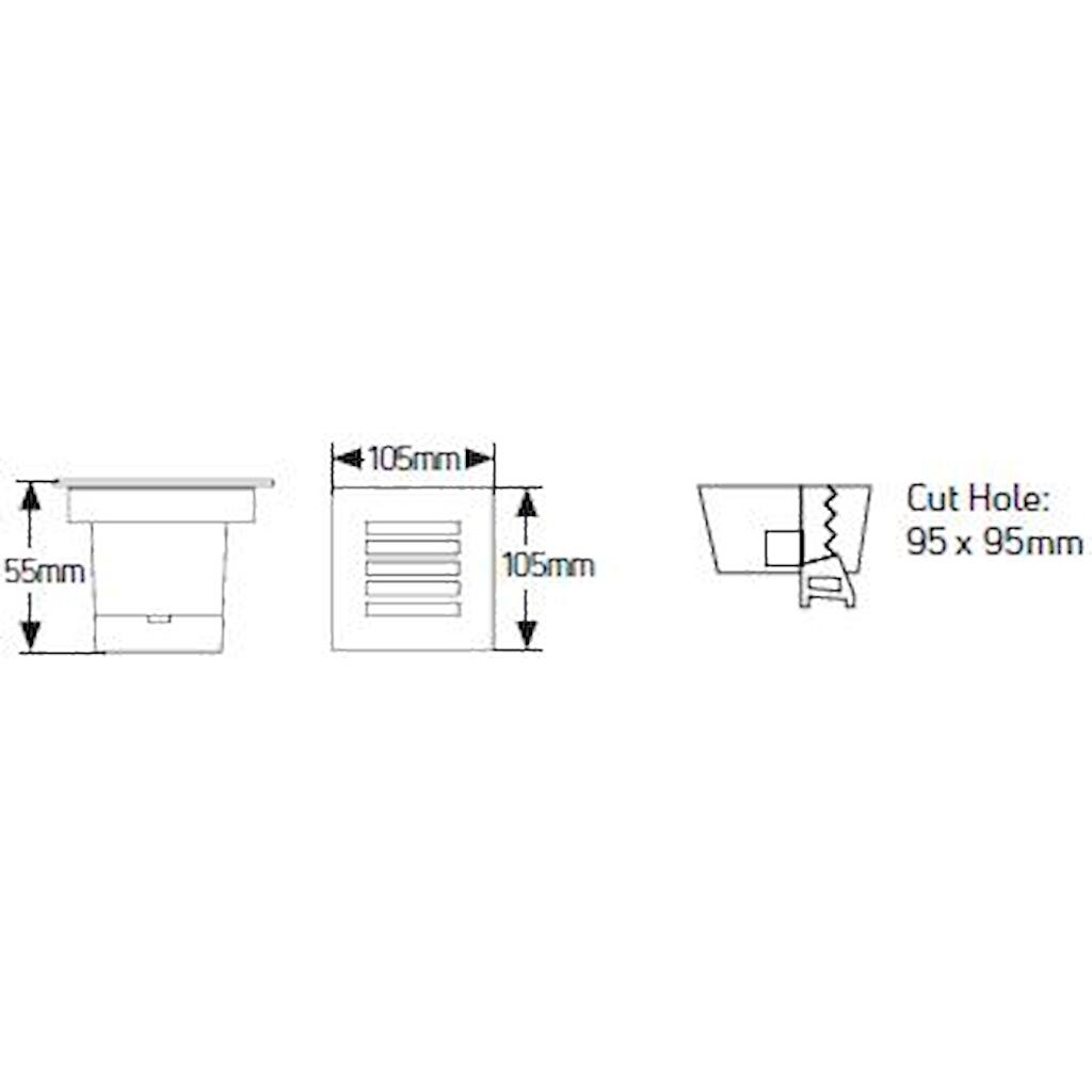 SL105L3W_1 Geyer Απλίκα LED 3W 3000K 180lm 105x105 IP65 - Image 1