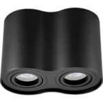 Geyer Επίτοιχο spot στρογγυλό διπλό GU10 μαύρο