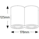 Geyer Επίτοιχο spot στρογγυλό διπλό GU10 λευκό - Image 2