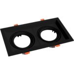 Geyer Τετράγωνο spot 2xAR111 185Χ335 μαύρο