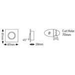 Geyer Ρυθμιζόμενο τετράγωνο σποτ GU10 χρυσό