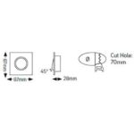 Geyer Ρυθμιζόμενο τετράγωνο σποτ GU10 λευκό - Image 2