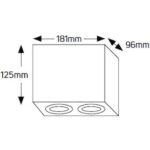 Geyer Επίτοιχο spot τετράγωνο διπλό GU10 λευκό - Image 2