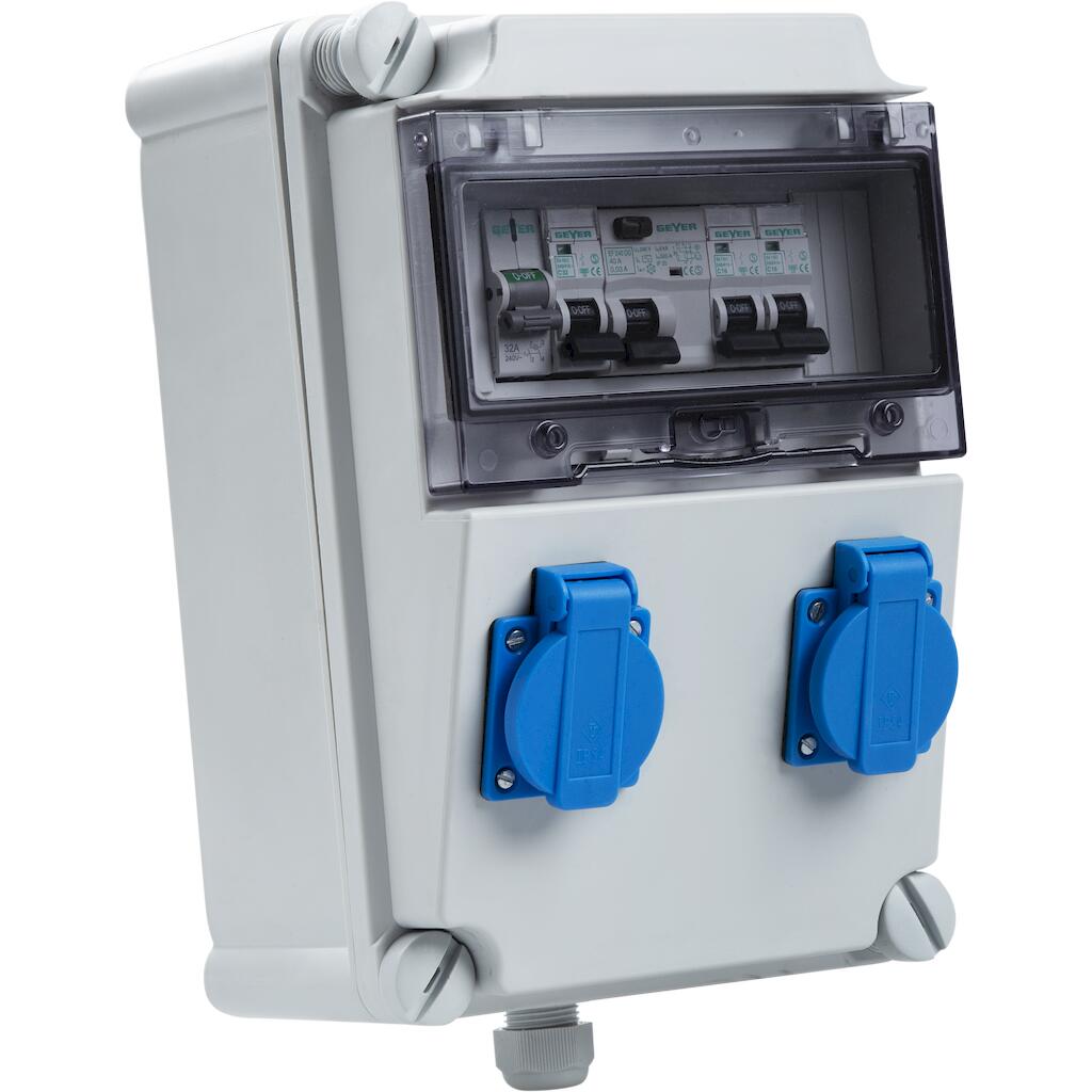 VF120_4 Geyer Πίνακας εργοταξιακός Compact μονοφασικός 2 σούκο - Image 1