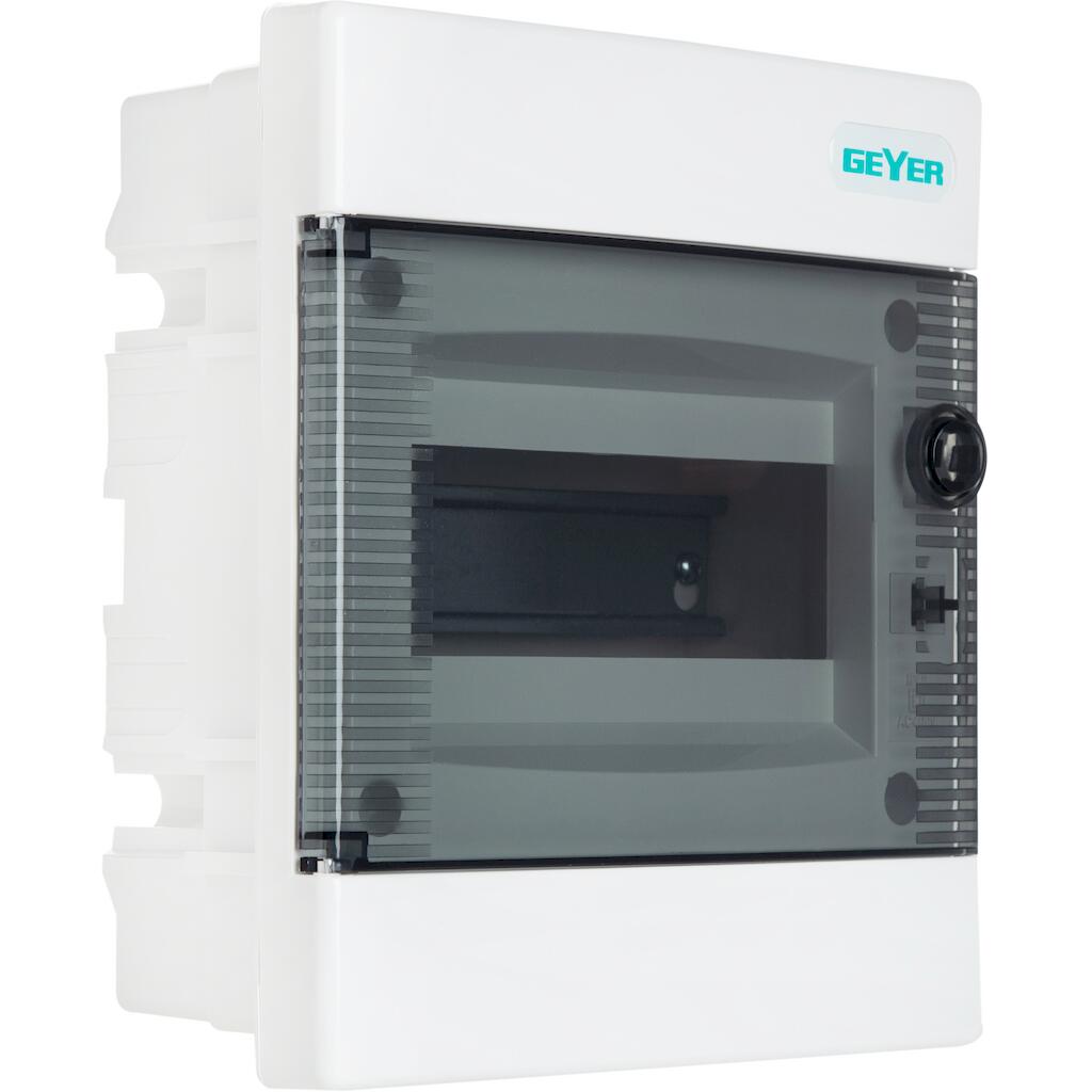 VP08-T_4 Geyer Πίνακας χωνευτός Άθως 1x8M διάφανη πόρτα IP40 - Image 1