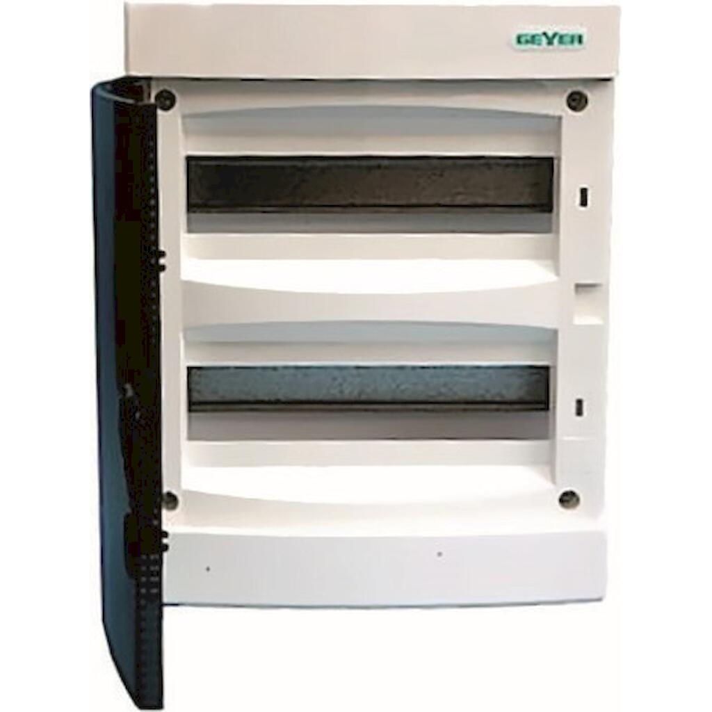 VP24-T_3 Geyer Πίνακας χωνευτός Άθως 2x12M διάφανη πόρτα IP40 - Image 1