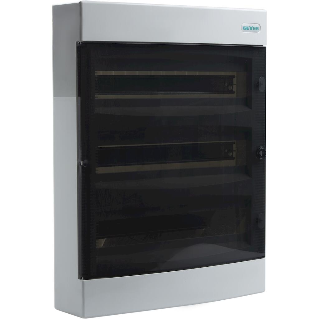 VP3X18-T_4 Geyer Πίνακας χωνευτός Άθως 3x18M διάφανη πόρτα IP40 - Image 1