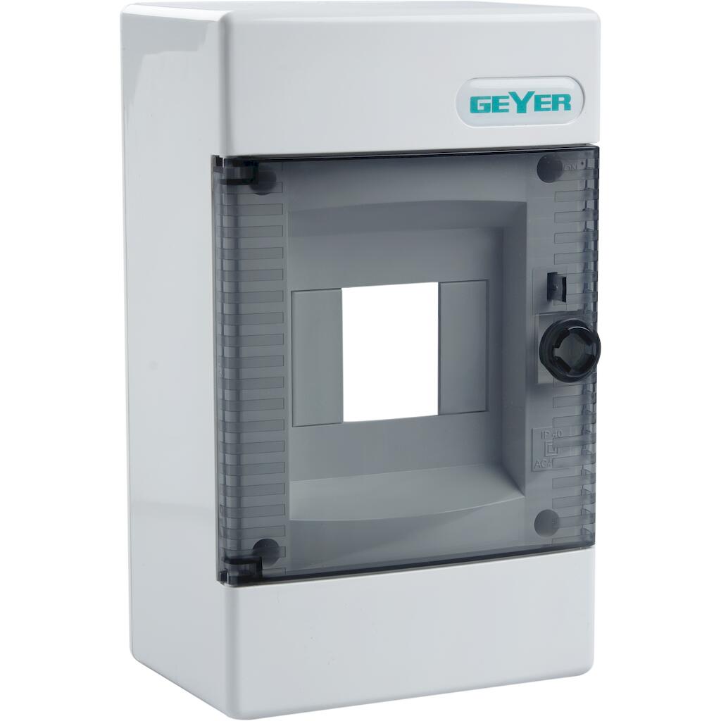 VS04-T_4 Geyer Πίνακας επίτοιxος Αίνος 1x4M διάφανη πόρτα IP40 - Image 1