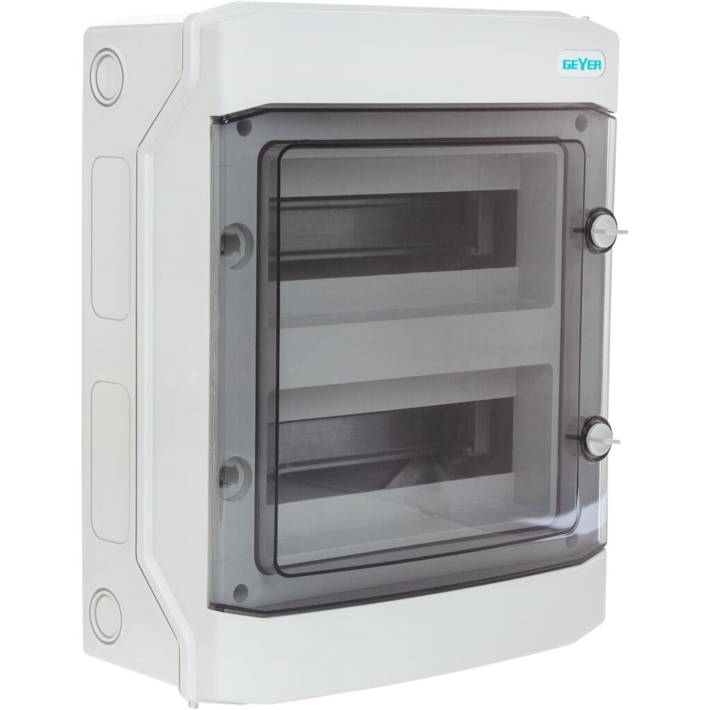 VW24-T_4 Geyer Πίνακας επίτοιxος VW 2x12M διάφανη πόρτα IP65 - Image 1