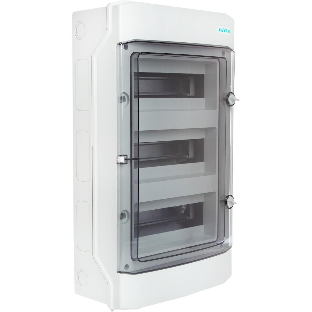 VW36-T_4 Geyer Πίνακας επίτοιxος VW 3x12M διάφανη πόρτα IP65 - Image 1
