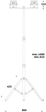 Avide LED Προβολέας Slim SMD 2x20W Λευκό 4000K 2 Κεφαλές με Τρίποδο - Image 3