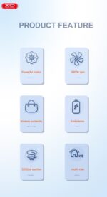 ΧΟ CZ007 Ασύρματη Ηλεκτρική Σκούπα για το Αυτοκίνητο και το Σπίτι Άσπρο - Image 8