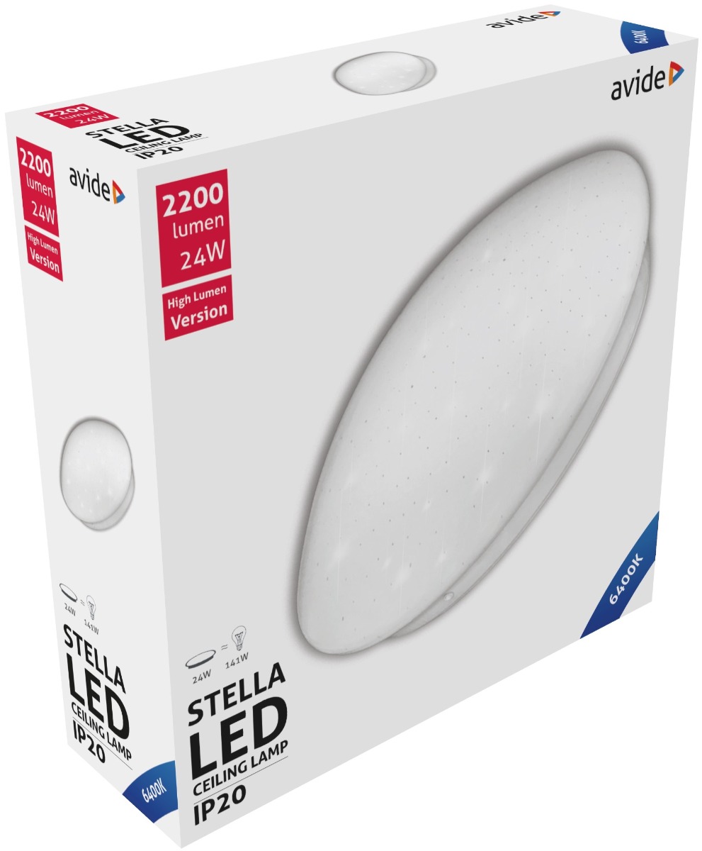 stl Avide LED Μοντέρνα Πλαφονιέρα Οροφής Stella (Starry) 24W 380*110.0mm Ψυχρό 6400Κ - Image 1