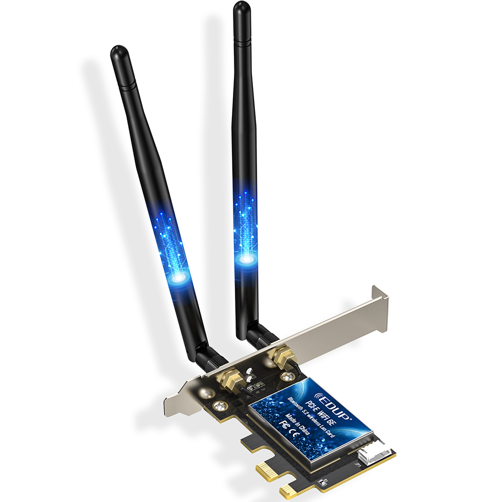 009651 EDUP EP-9651GS WIFI 6EAX5400 + Bluetooth 5.3 PCI-E Network Adapter - Image 1