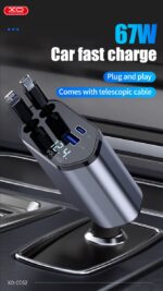 XO CC62 Smart Μεταλλικός 4 σε 1 Retractable Φορτιστής Αυτοκινήτου - Image 2