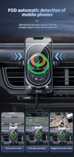 XO WX038 Διαφανής Βάση Ασύρματης Φόρτισης Αυτοκινήτου 2 σε 1 - Αεραγωγού & με Βεντούζα 15W - Image 6