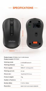 Meetion Ασύρματο Ποντίκι Office MT-BTM185R με Bluetooth & 2.4G Επαναφορτιζόμενο - Image 8