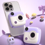 XO PR223 mini camera digital display fast charging power bank 10000mAh (Purple & White) - Image 2