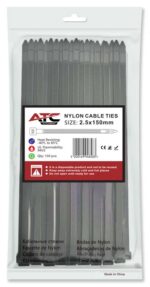 ATC Δεματικά 2.5x150mm Νάιλον Μαύρα 100τμχ Σακουλάκι