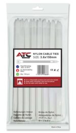 ATC Δεματικά 3.6x150mm Νάιλον Λευκά 100τμχ Σακουλάκι