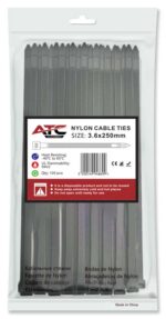 ATC Δεματικά 3.6x250mm Νάιλον Μαύρα 100τμχ Σακουλάκι