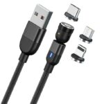 Redpoint ΜΑΓΝΗΤΙΚΟ ΚΑΛΩΔΙΟ USB 3 ΣΕ 1 (A ΣΕ C, MICRO, LIGHTNING) 1m ΜΑΥΡΟ (ΠΡΟΕΛΕΥΣΗ ΚΙΝΑ) - Image 3