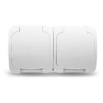 Geyer Επίτοιχη διπλή πρίζα σούκο ΙΡ44 λευκή