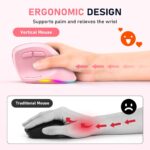 Meetion MT-BTM010L Αριστερό Εργονομικό Ασύρματο Ποντίκι Ροζ - Image 5