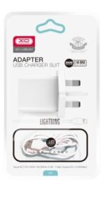 XO L99 Φορτιστής UK με Καλώδιο Lightning  2.4A - Image 5