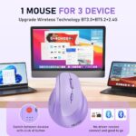 Meetion MT-BTM010L Αριστερό Εργονομικό Ασύρματο Ποντίκι Μωβ - Image 4