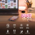 EDUP EH-LEDNI-B-1 Ρολόι τοίχου 3D LED 5,2" Μίνι Ροζ - Image 3