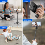 XO SS22 4-in-1 Μαγνητικό Πολυλειτουργικό Bluetooth Selfie Stick - Image 4