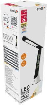 Avide LED Φωτιστικό Γραφείου Δερμάτινο Hugo Άσπρο-Μαύρο 6W με Ημερολόγιο - Image 2