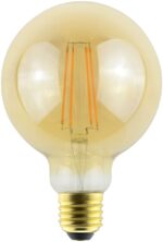 Avide LED Filament Κοινή G95 7W E27 360° Θερμό 2500K Ντιμαριζόμενο/Κεχριμπάρι - Image 2