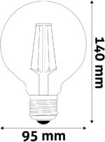 Avide LED Filament Κοινή G95 7W E27 360° Θερμό 2700K - Image 3