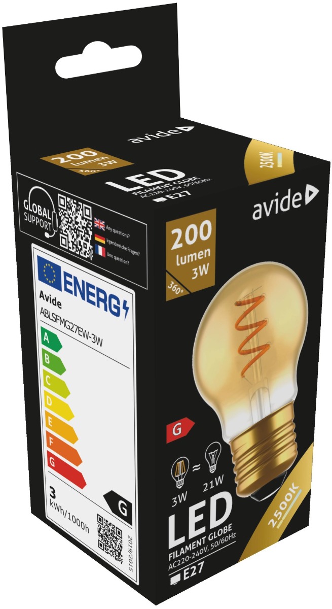 ablsfmg27ew-3w_avide-led-soft-filament-mini-globe-3w-e27-360_-ew-2700k_3 Avide LED Soft Filament Σφαιρική 3W E27 360° Θερμό 2700K - Image 1