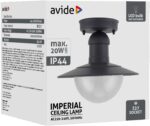 Avide Εξωτερικό Φωτιστικό Οροφής Imperial 1xE27 IP44 Ανθρακί - Image 2