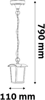 Avide Εξωτερικό Φωτιστικό Οροφής Coronado 1xE27 IP44 Μαύρο - Image 3