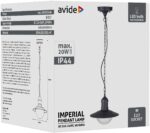 Avide Εξωτερικό Φωτιστικό Οροφής Imperial 1xE27 IP44 Μαύρο - Image 2
