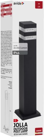 Avide Εξωτερικό Φωτιστικό Κήπου Jolla LED 2W Θερμό 500mm IP44 Μαύρο - Image 2