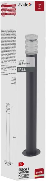 Avide Εξωτερικό Φωτιστικό Κήπου Sunset LED 1.5W Θερμό 500mm IP44 Ανθρακί - Image 2